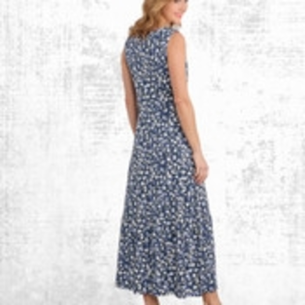 Seven Island Navy Floral Print Maxi Dress NWT Misses 1X